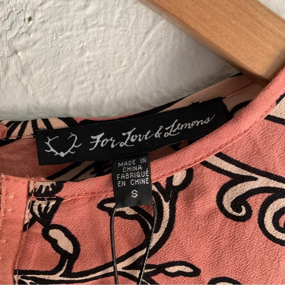 For Love & Lemons Ayla Laced Up Dress Floral Print Pink NWT Small Boho - Picture 8 of 8